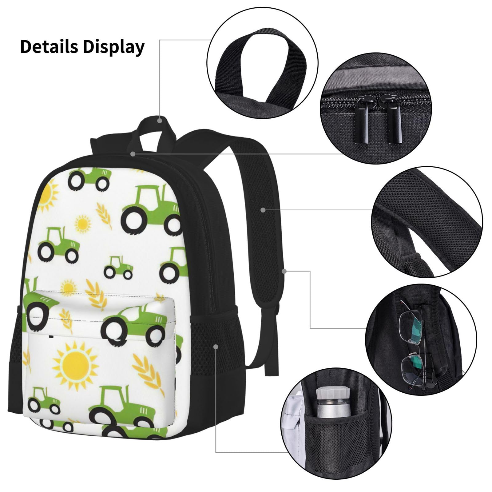 Zaino, borsa portapranzo, astuccio, set da 3 pezzi, per lavoro e