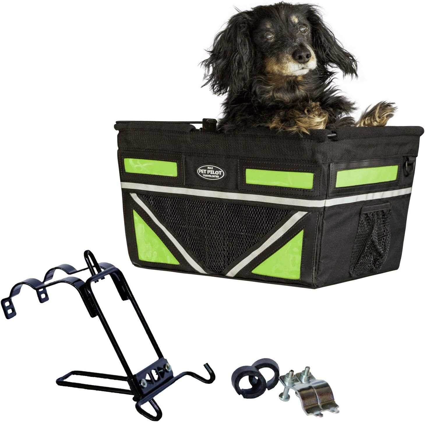 TRAVELIN K9 Pet-Pilot MAX Dog Bicycle Basket Carrier | 8 Color Options for Your Bike (Green)