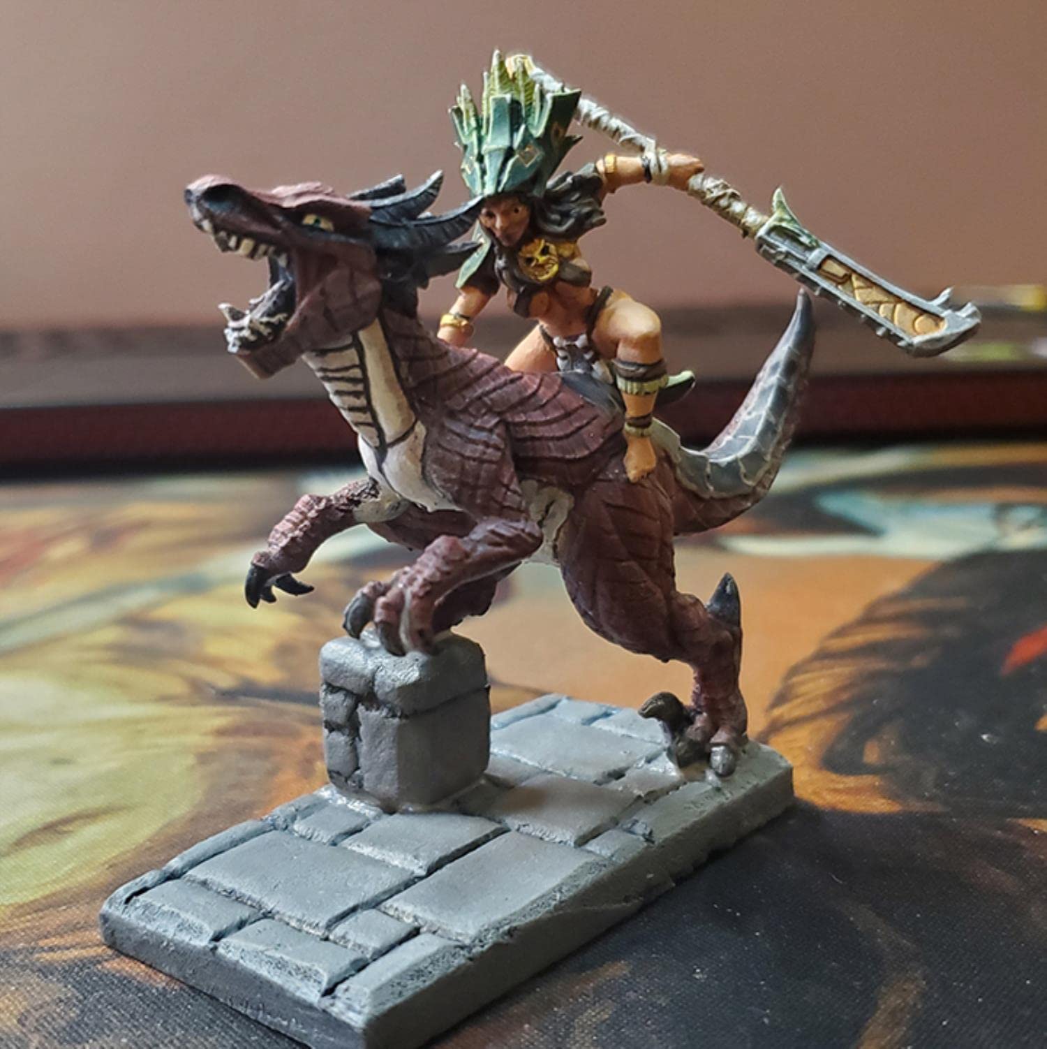Figurine résine non peinte cavalier dinosaure ZHANGJING à assembler