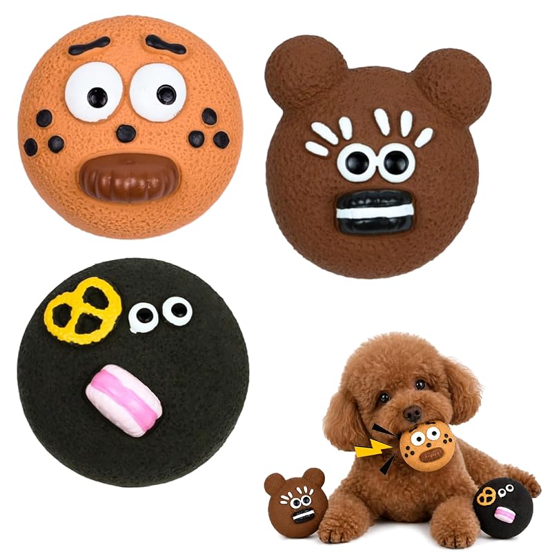 Brinquedo de Pelúcia para Cães com Apito em Látex Macio, 3 Unidades de 3"