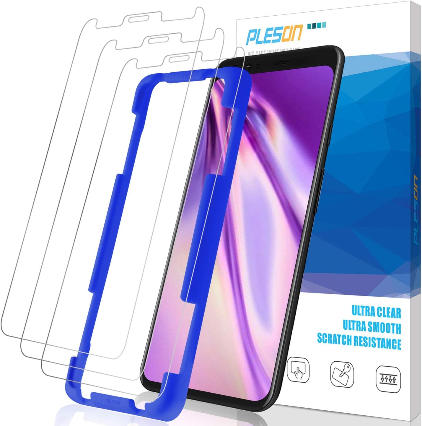 Pleson Google Pixel 4 XL Screen Protector [3 Pack], [Easy Install] [LIFETIME Replacement] [Case Friendly] Full Coverage/Bubble Free/HD Clear Tempered Glass Screen Protector Film for Google Pixel 4 XL