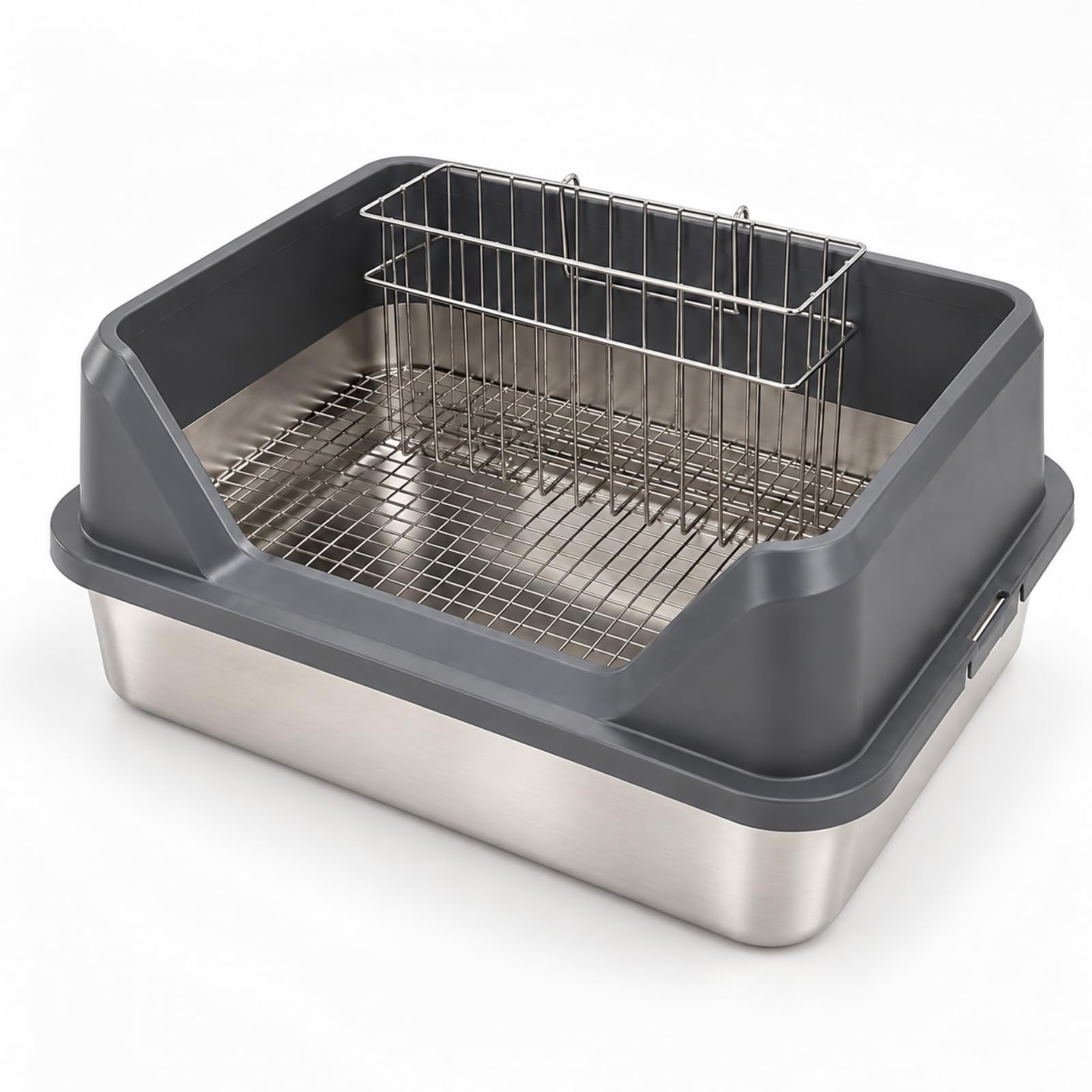 Yajuyi Toilte pr n à verture Latérale Spacieux à Litière Grille Amovible Stable pr Éleveurs, Espace Animalier Intérieur, Porte-Herbe