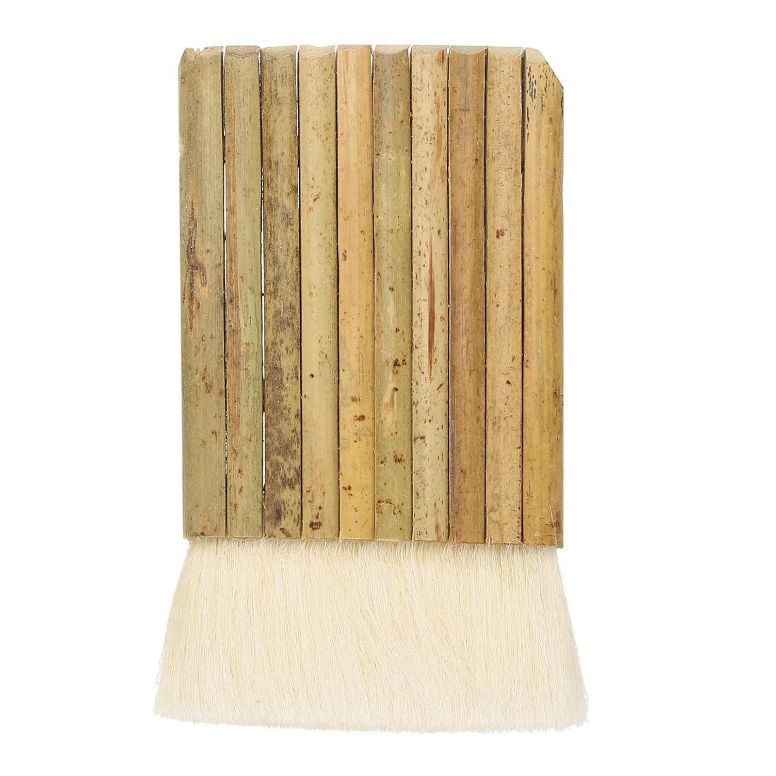 YOKIVE Hake Brush, Bamboo Handle Painting Brush Sheep Hair Hake Paint Blending Brushes, Great for Pottery Painting Watercolor Dust Cleaning Ceramic, (White, 5.2x2.6 Inches)