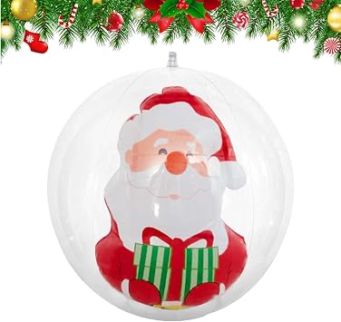 Christmas Inflatable Ball   Giant Holiday Ornament | Outdoor Yard Decoration, Festive Air-Filled Sphere, Waterproof Blow-Up Display, Winter Party Accessory, Colorful Lawn Decor, Easy Inflate Setup