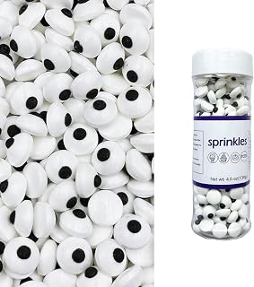 Weraru Small Candy Eyeballs Eye Ball Sweets Cake Cupcake Toppers Cookie Dessert Sprinkles Decorations Birthday Party Supplies 4.2Ounce