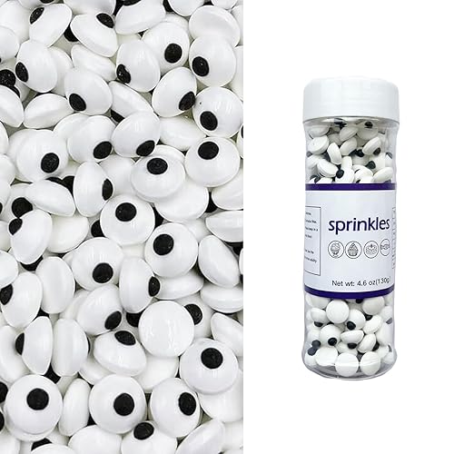 Weraru Bolas de ojos de caramelo pequeñas, bolas de ojos, dulces para pasteles, adornos de galletas, postres, suministros de fiesta de cumpleaños,