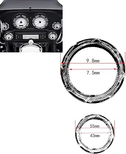 Miniatura 4 de Juego de bisel de ráfaga de calibre de 2 pulgadas para motocicleta de 4 pulgadas, velocímetro, ajuste para Harley Electra Street Glide 1996-2013
