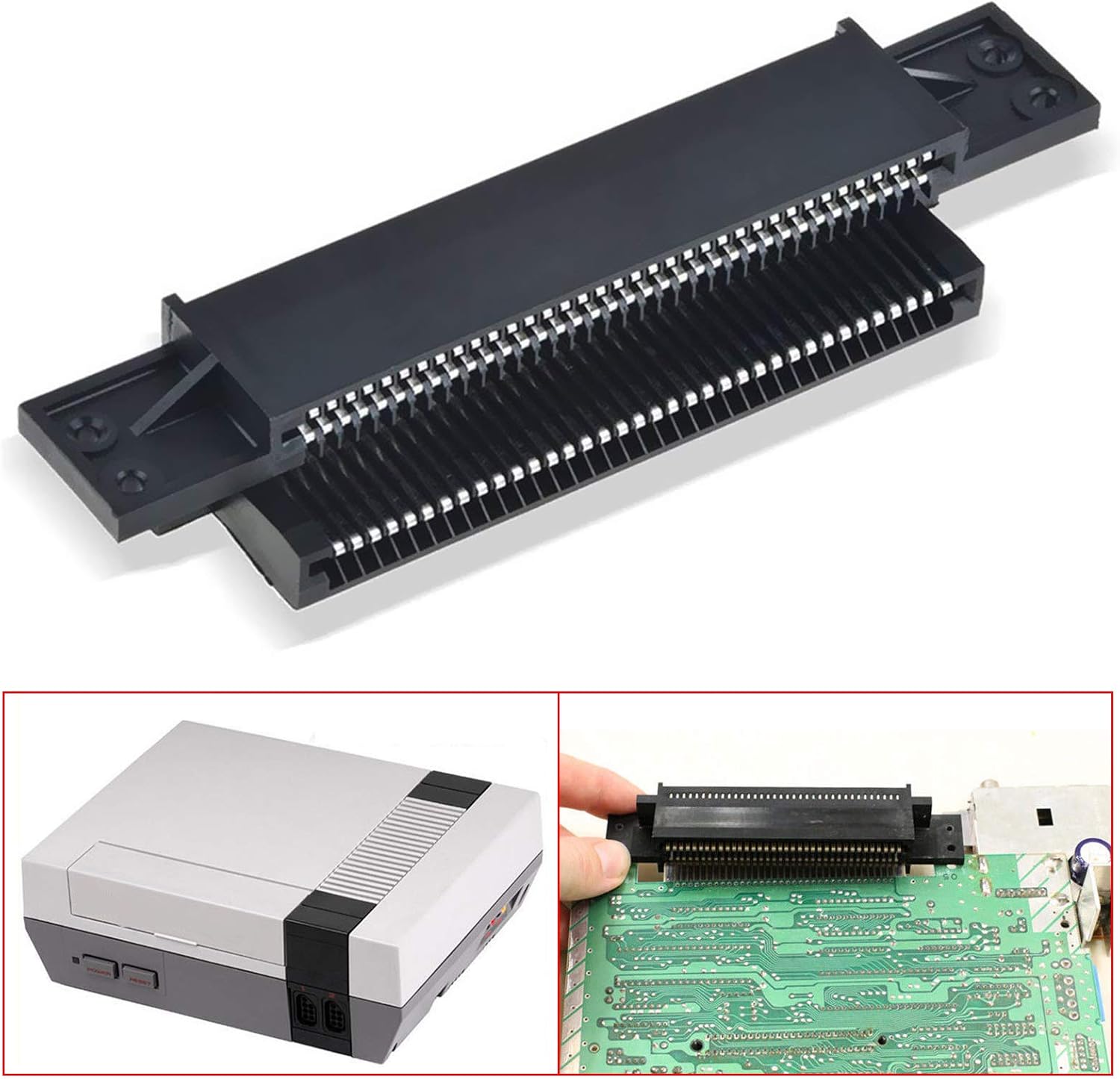 SUNJOYCO 72 Pin Replacement Connector Cartridge Slot for Nintendo Console NES 8 Bit Entertainment System Accessories Games Repair Part : Video Games