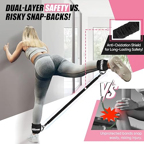 Miniatura 3 de Bandas de resistencia al tobillo con puños, bandas de tobillo para entrenamiento, banda de resistencia de tobillo, equipo de entrenamiento de