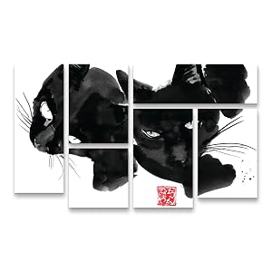 Trademark Fine Art 6 Piece Panel Set Art - Pechane Pom Wollie Wall Art for Living Room Bedroom