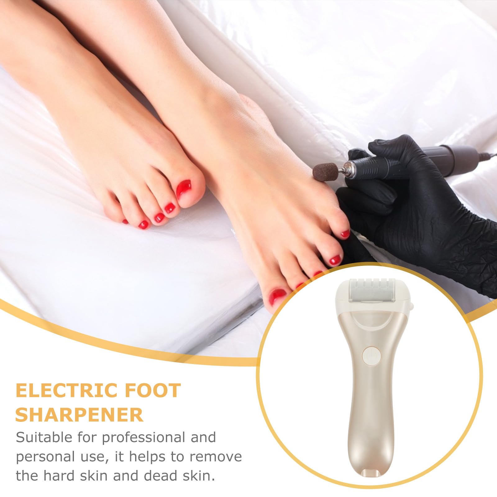 Râpe-pieds Électrique 1200 Ma Abs Rose, 1 Set, Pédicure