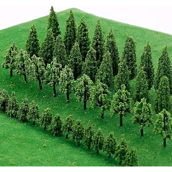 Pack of 50 Model Trees Miniature Train Trees Railway Landscape Diorama Trees Architecture Trees Model Trees for DIY Landscape Mini Landscape Design