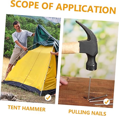 Miniatura 4 de BESPORTBLE Martillo de camping extractor de cabeza sólida para tienda de campaña, diseño profesional, agarre cómodo para construcción