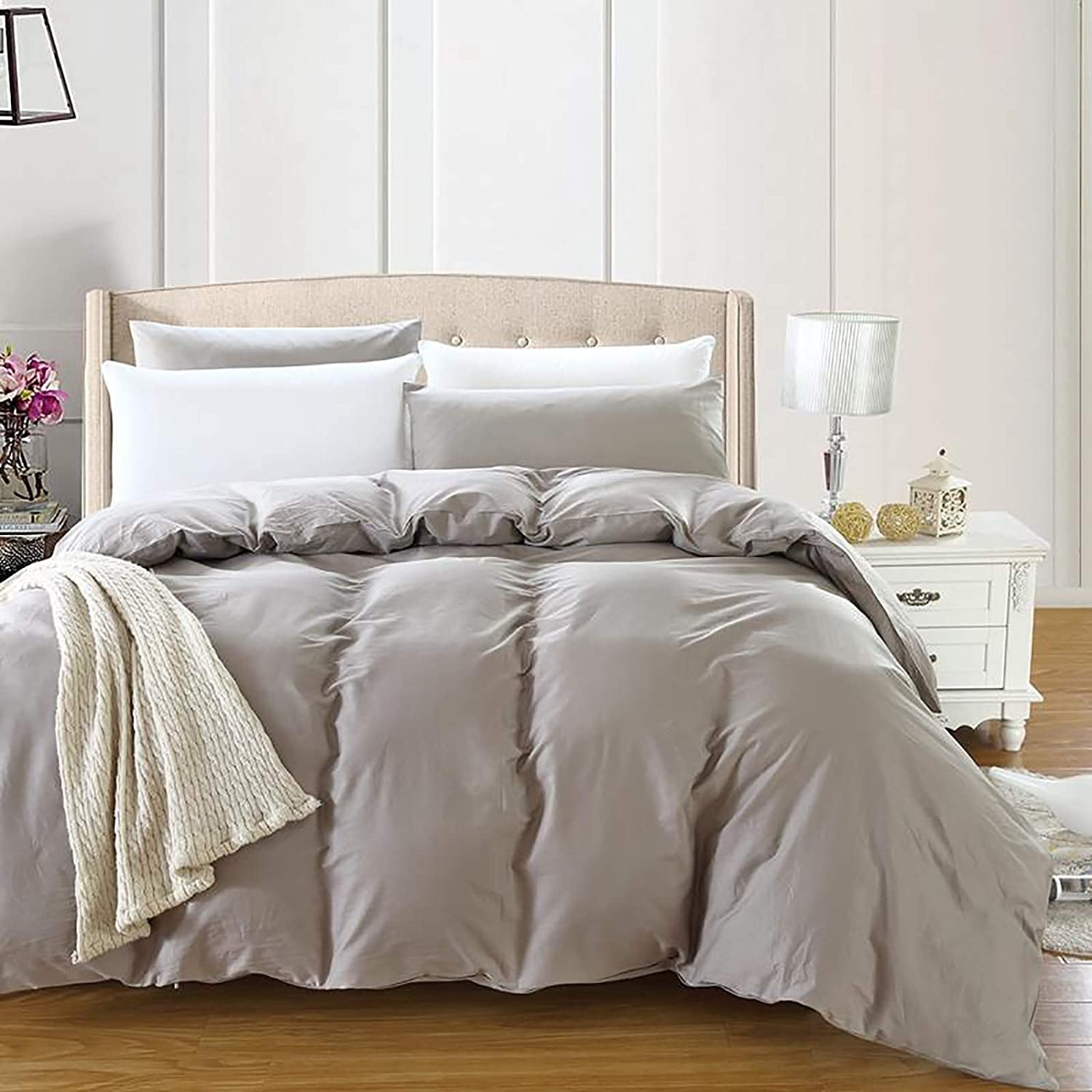 MGEMJMJ Egyptian Cotton Duvet Cover,Solid Color Luxury Skin-friendly Comforter Cover,Sateen Weave Silky Soft Breathable Quilt Cover(Size:200x230cm(79x91inch),Color:D)