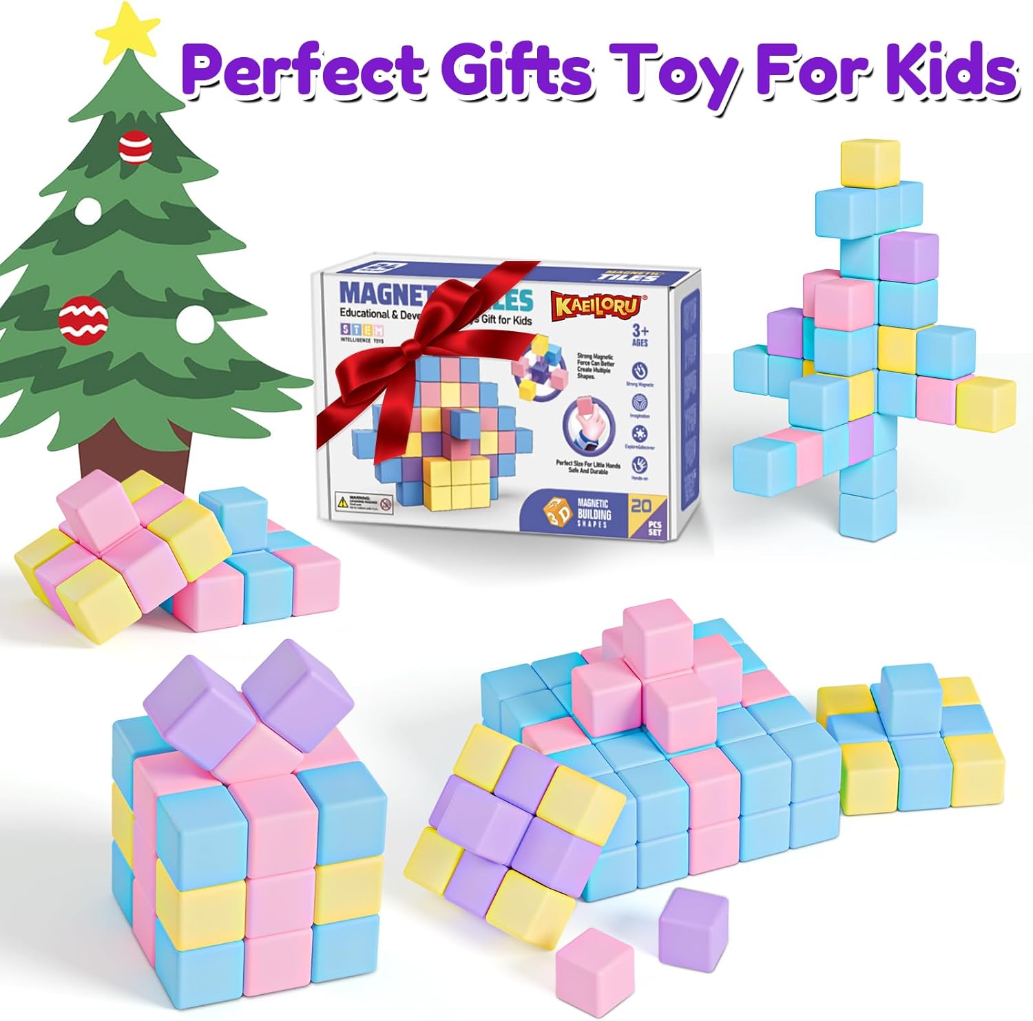 Magnetic Blocks for Toddlers Ages 3-5 Macaron 1.21 Inches Magnetic Building Blocks for Kids Ages 4-8 Gifts Montessori Magnet Cubes Sensory Toys for 3+ 4 5 6 7 Year Old Girls Boys Birthday Christmas