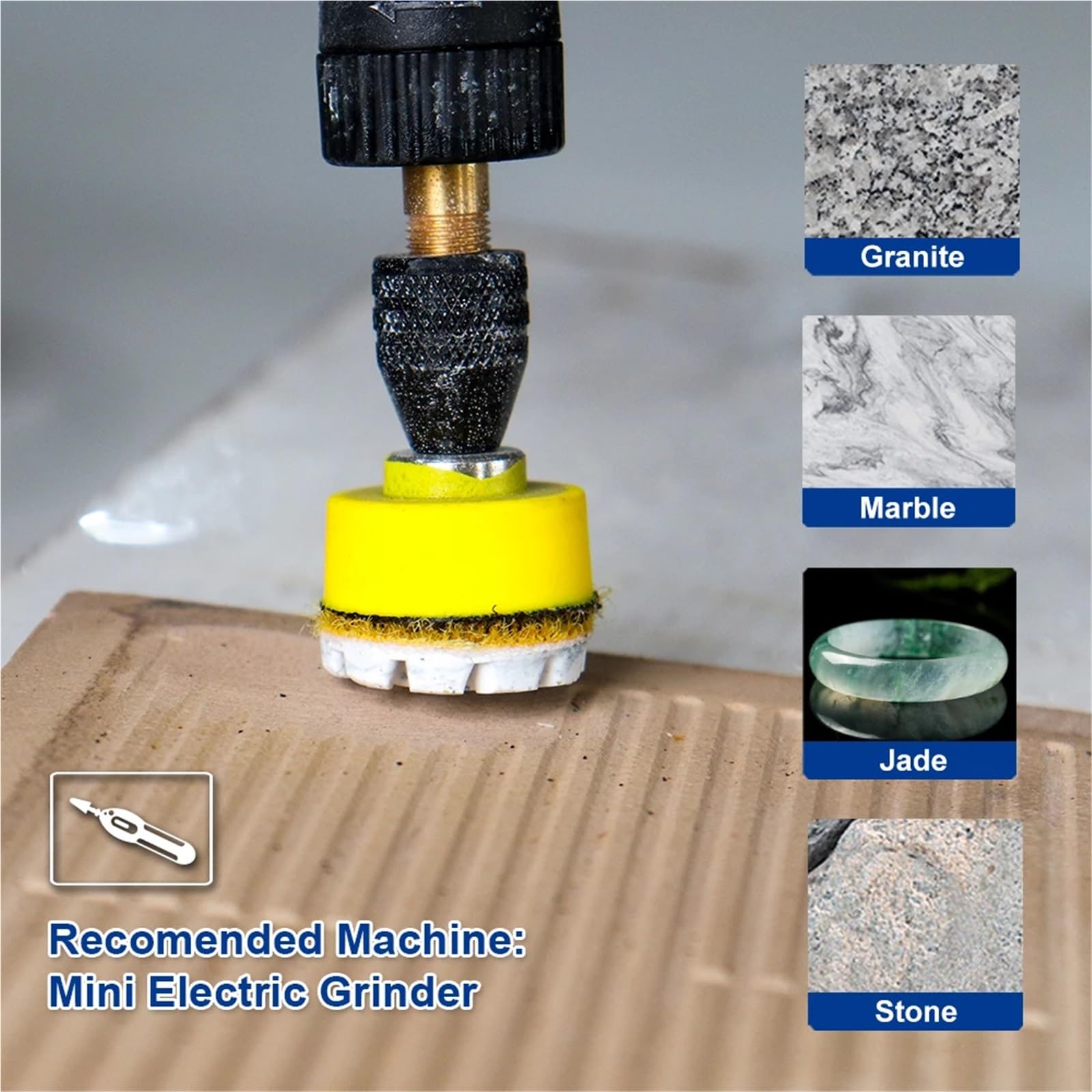 Almohadillas de pulido Uds Dia25mm almohadillas de pulido diamante for granito mármol resina Flexible disco lijado 1 pulgada Mini juego almohadilla pulidora piedra(Grit 200)