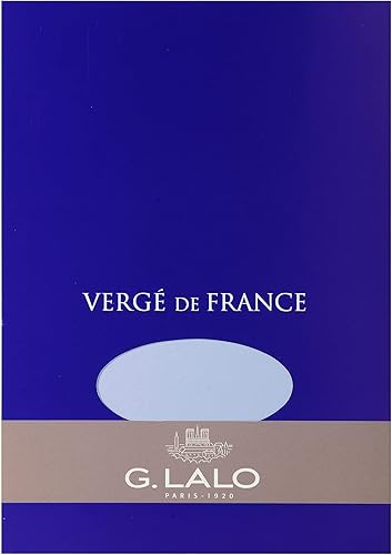G. Lalo Verge De France - Bloc de papel (A5, 3.53 oz), color azul, 50 hojas