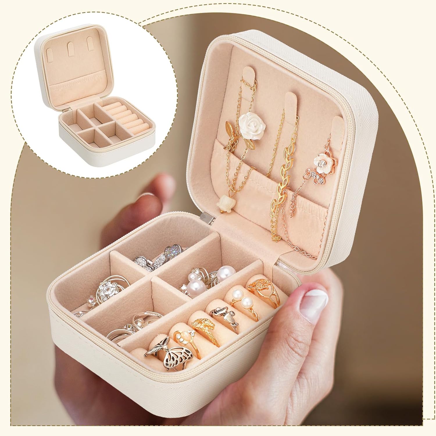 Colingmill 8 Pcs Bridesmaid Proposal Jewelry Gifts Boxes Bridesmaid Maid of Honor Matron of Honor Wildflower Travel Jewelry Case Box for Women Wedding Gifts