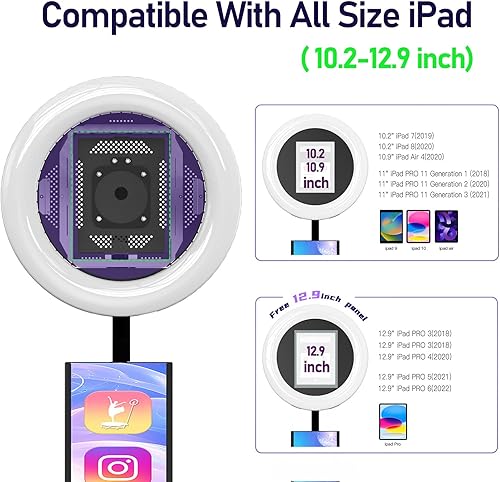 Miniatura 2 de MWE Soporte Portátil para Máquina de Cabina de Fotos Compatible con Cualquier iPad con Aplicación de Software y Control Remoto, Sincronización de