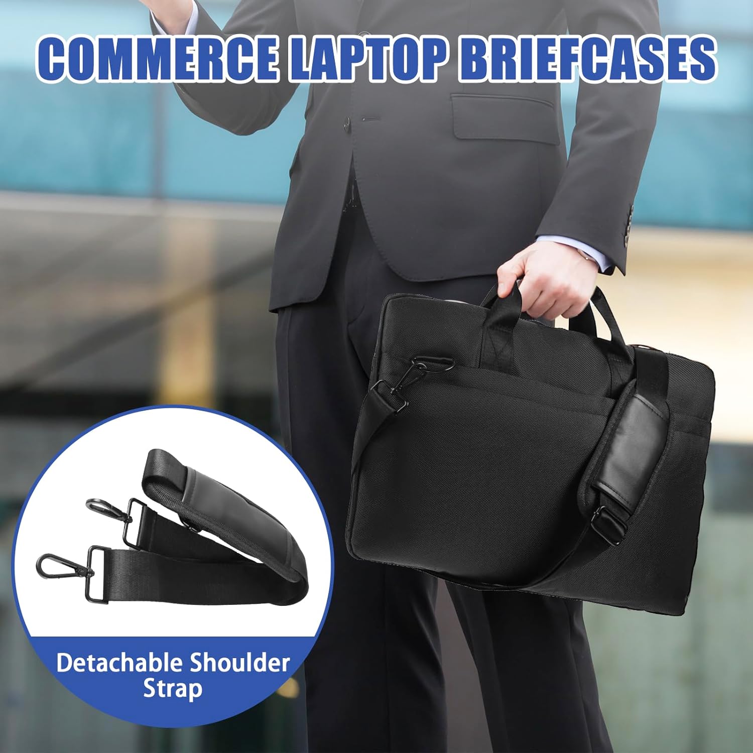 Premium Black,17.3-18.4 Inch Laptop Briefcase with Cross-Body Shoulder, DVD Player bag,Painting board bag,Laptop case Fits Dell, HP, ASUS,MacBook Pro, 2-layer Design,Durable,LIGHTWEIGHT - Image 2