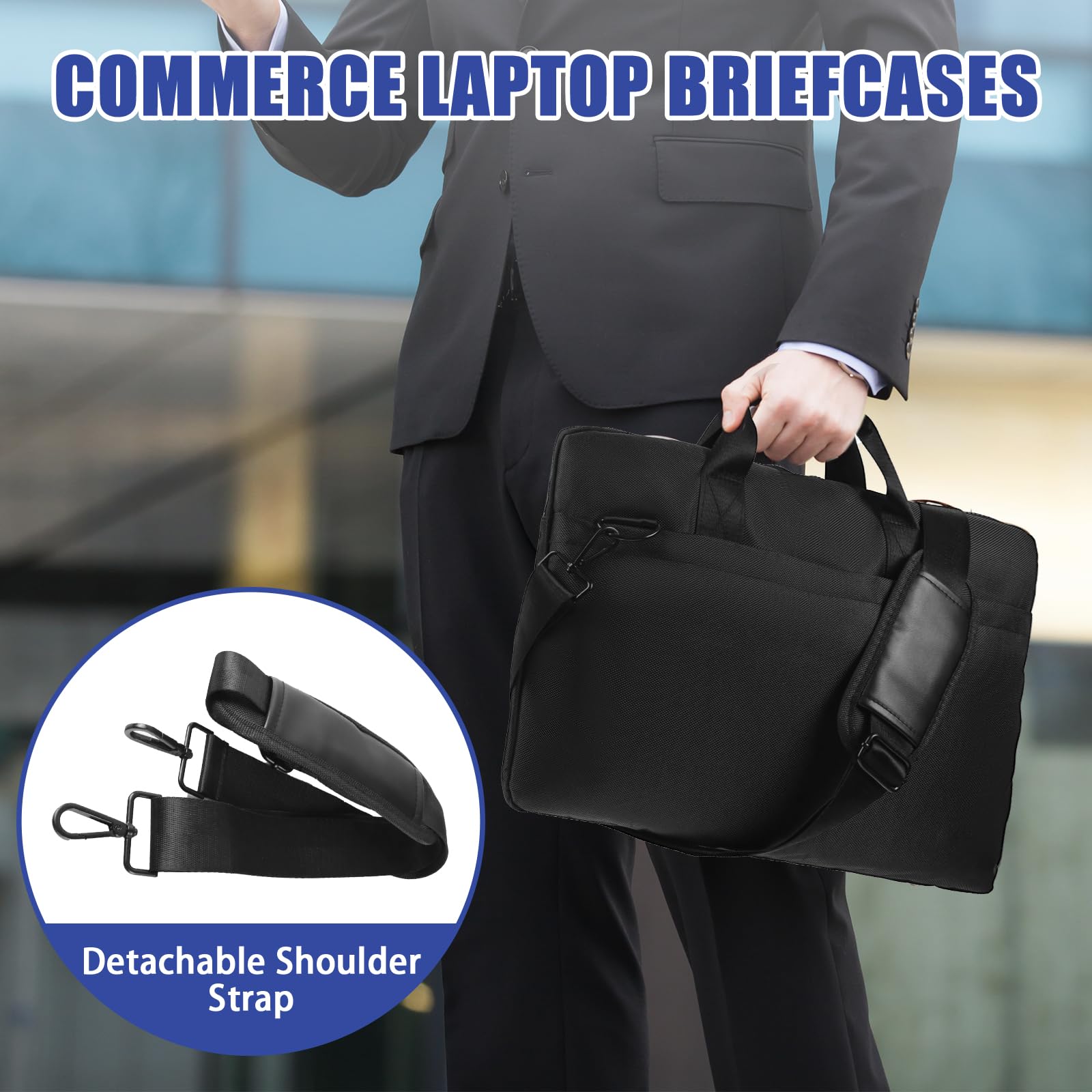 Jdgw, Bolsa Breifcase Unisex Adulto, Negro, 18.4inch