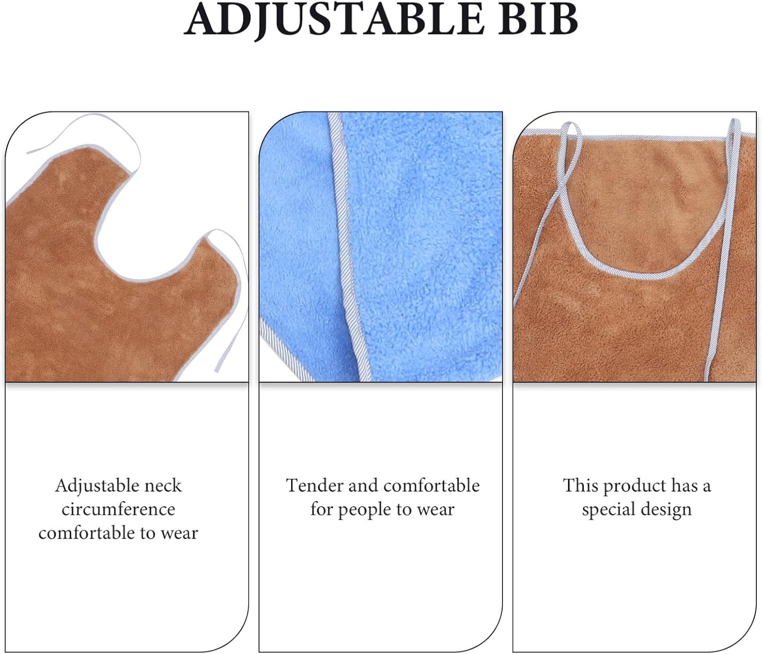 2pcs Adult Bibs for Elderly Reusable Dining Protectors for Disabled Patients Practical Clothing Saver