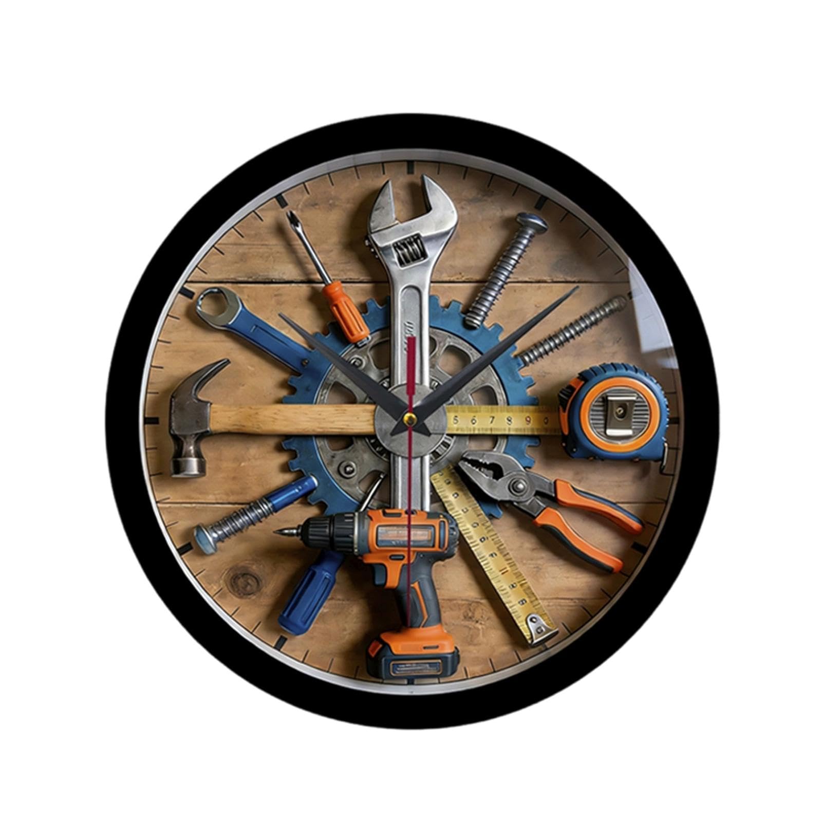 Horloge murale silencieuse esthétique couleur bois pour le bureau