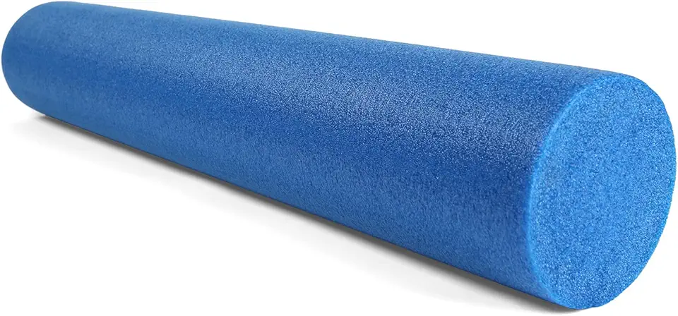 CanDo Blue PE Foam Rollers for Fitness, Exercise Muscle Restoration, Massage Therapy, Sport Recovery and Physical Therapy for Homes, Clinics, and Gyms 6" x 36" Round