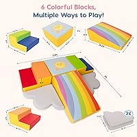 Vista 4 de Bloques de Escalada de Espuma Captivantes No Tóxicos para Niños Pequeños – Juego de Juego Suave de 6 Piezas para Habilidades Motoras, Gateo