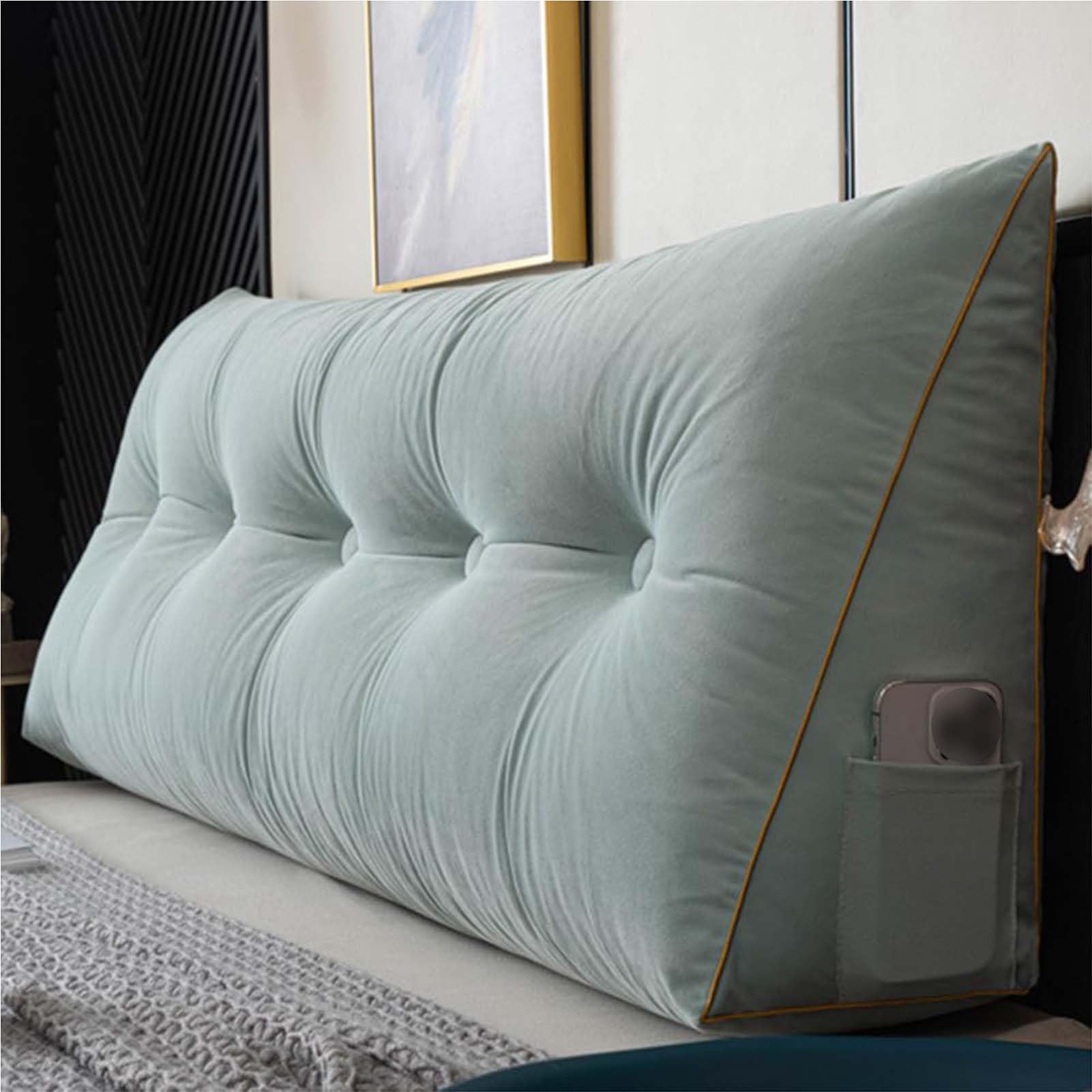 Backrest Bolster Comfortable Wedge Pillow Large Lumbar Support Cushion for Bed Headboard Sofa Multicolor Back Positioning Backrest Soft Reading Pillow,E,200 * 50 * 20CM