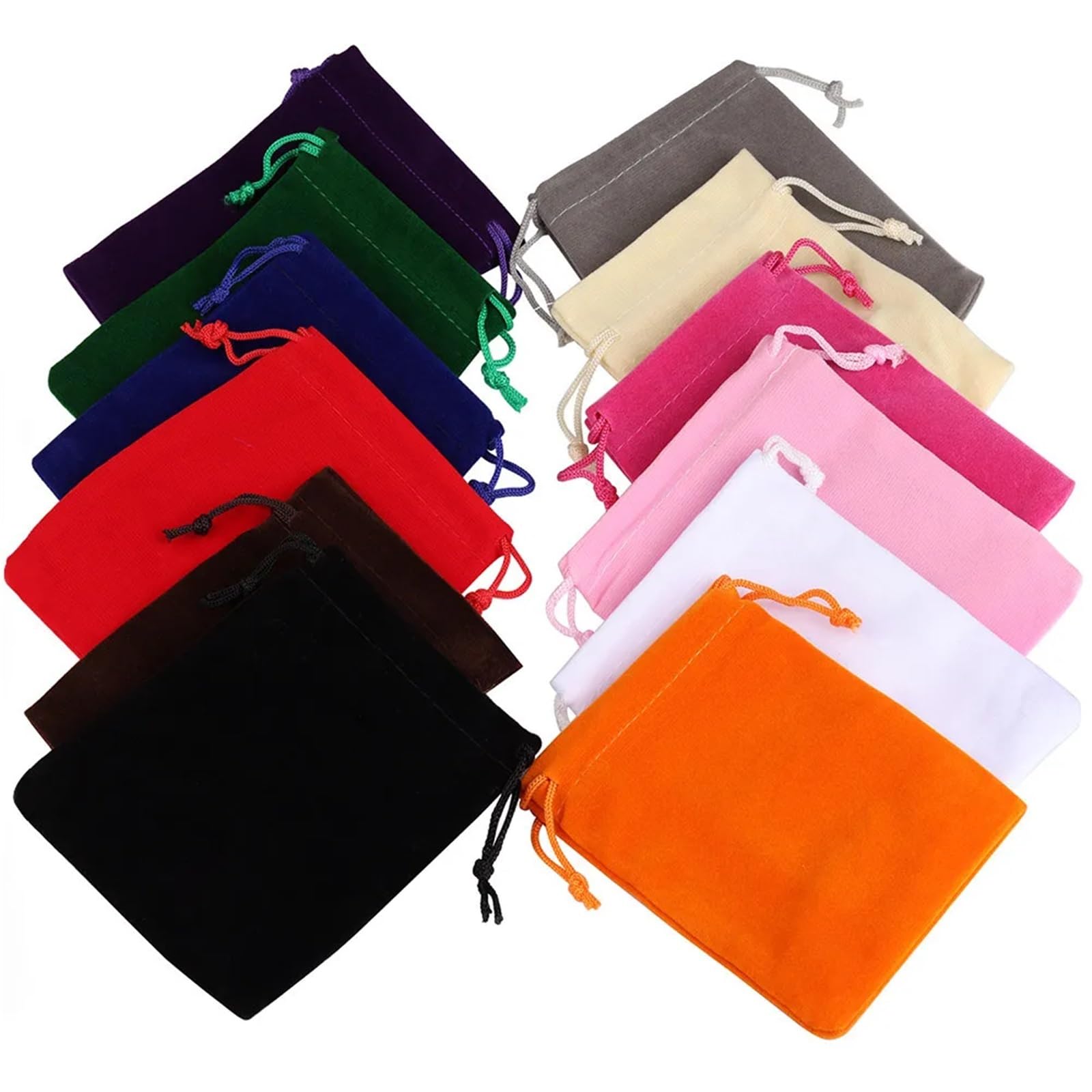 Lot de 150 pochettes à bijoux en velours avec cordon de serrage pour anniversaire, mariage, fête, cadeau, dragées (rose clair, 7 x 9 cm)