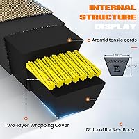 Vista 5 de Cinturón de cubierta de repuesto fabricado con cable de aramida para Cub Cadet 754-3073, 954-3073, apto para Ariens 07242200, 7242200; 1/2 x 62