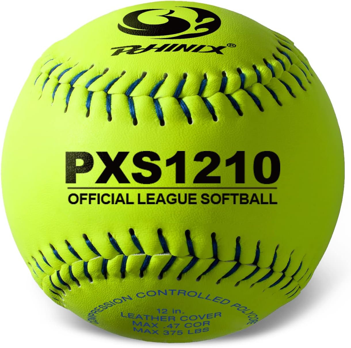 PHINIX Split Leather Fast-Pitch Softball Official Size and Weight Professional Quality 11" & 12" Options (COR .47 / Comp.375)