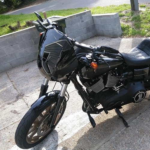 Miniatura 7 de XFMT Motocicleta desmontable cuarto delantero carenado Whumo Windshiled & 1.929 in negro montaje abrazaderas para Harley Sportster XL883 XL1200