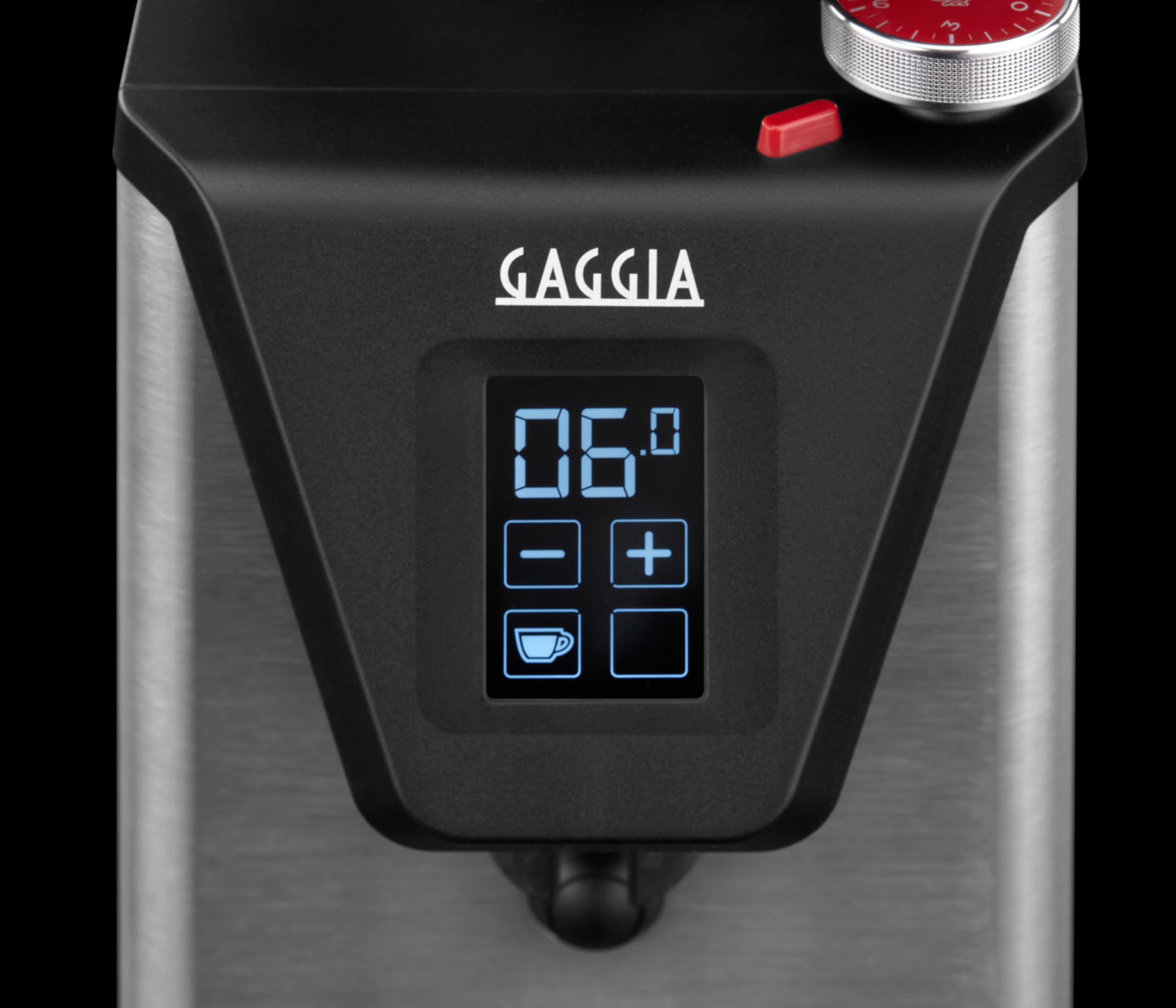 Gaggia Milano MDF55 - Molinillo de café espresso, tolva de 250 g, fabricado en Italia, controles de pantalla táctil y perilla giratoria, ajuste micrométrico continuo, rebaba plana, motor de 310 W