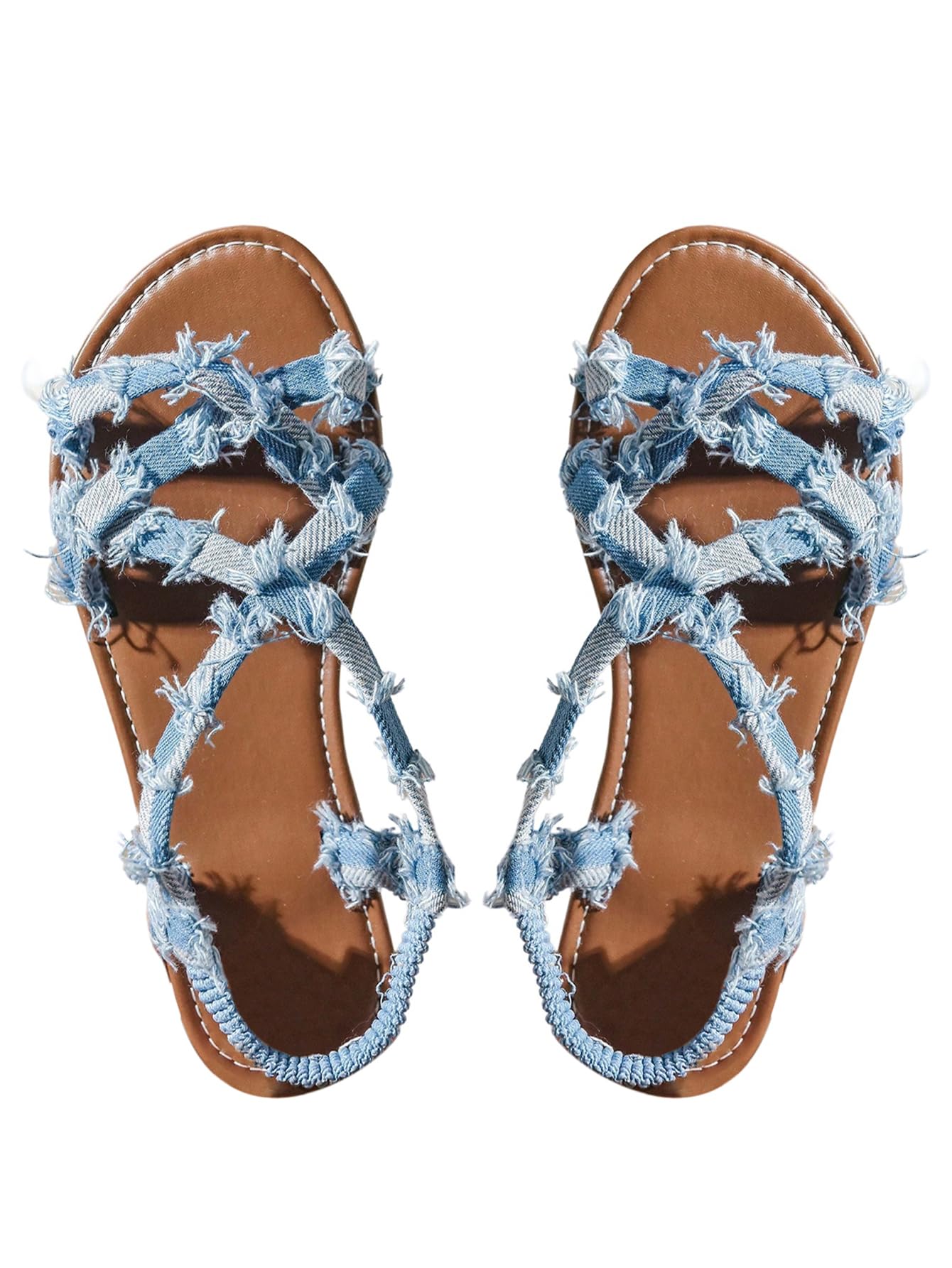 GORGLITTER Women's Leopard Strappy Flat Sandals Cheetah Ankle Strap Open Toe Summer Going Out Dressy Sandal 2026