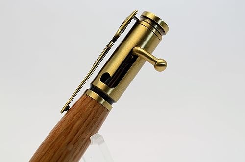 Miniatura 4 de Whiskey Barrel Bolt Action Bullet Pen in Antique Brass Finish with Velvet Pouch