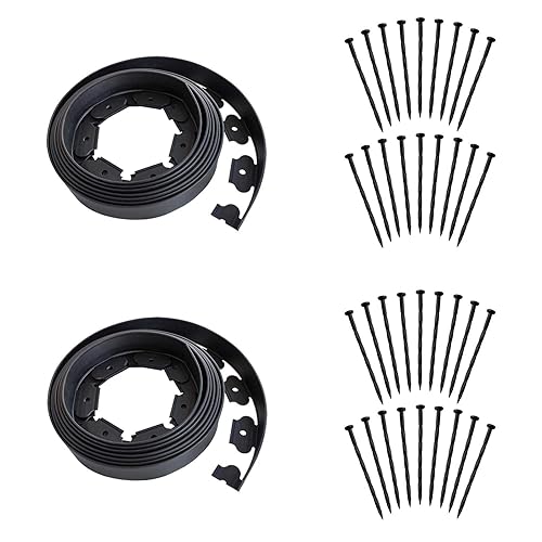 40FT Black Landscape Edging No Digging Garden Edging Kit Include