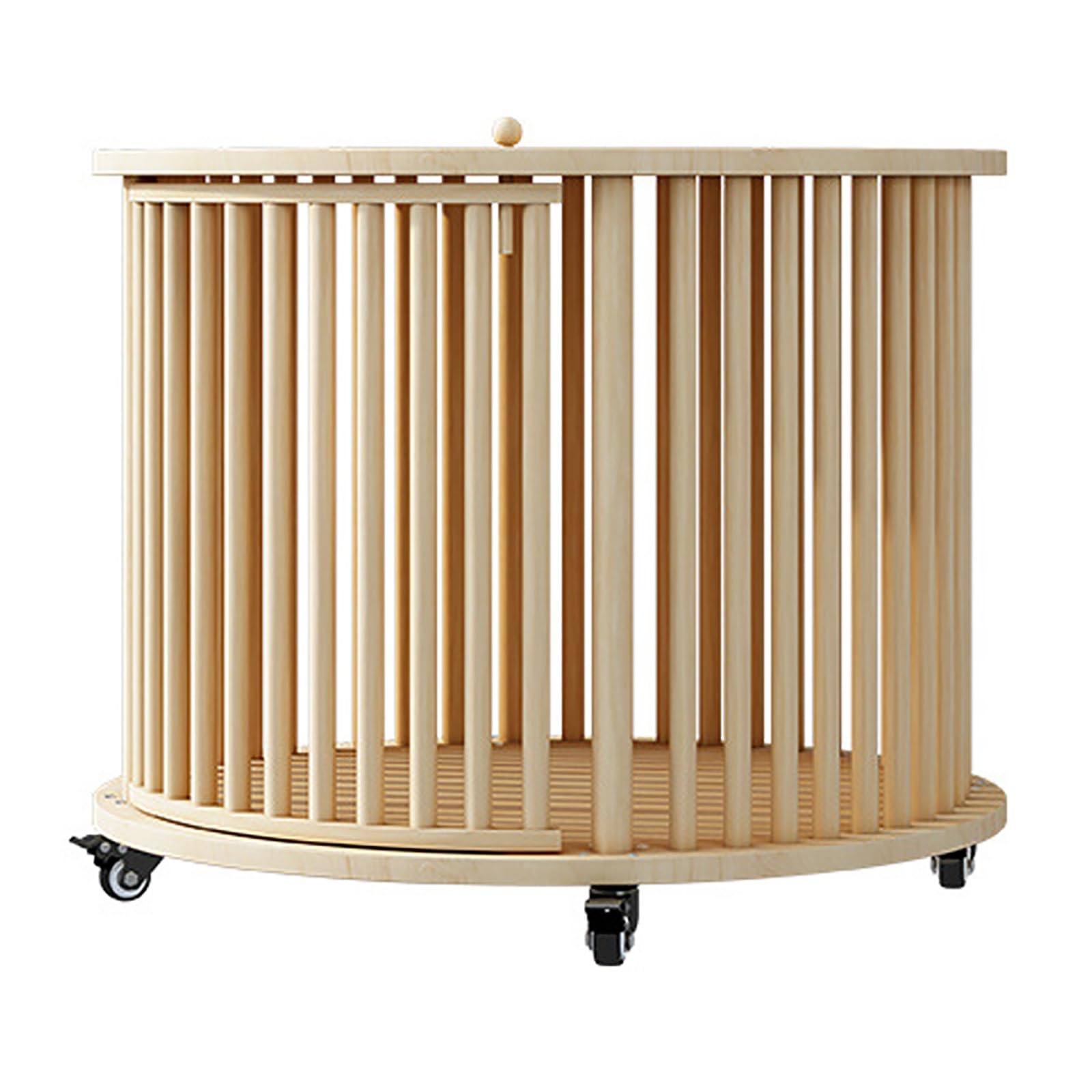 Cabane pour chat en bois massif avec roulettes pour appartement