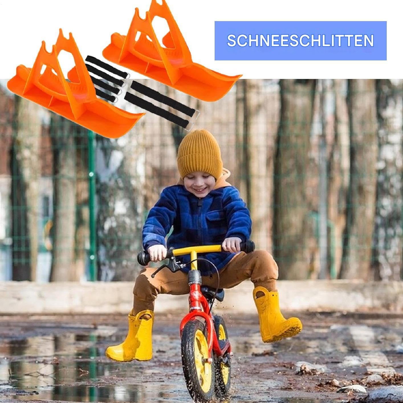 Trineo para bicicleta de nieve robusto portátil divertido