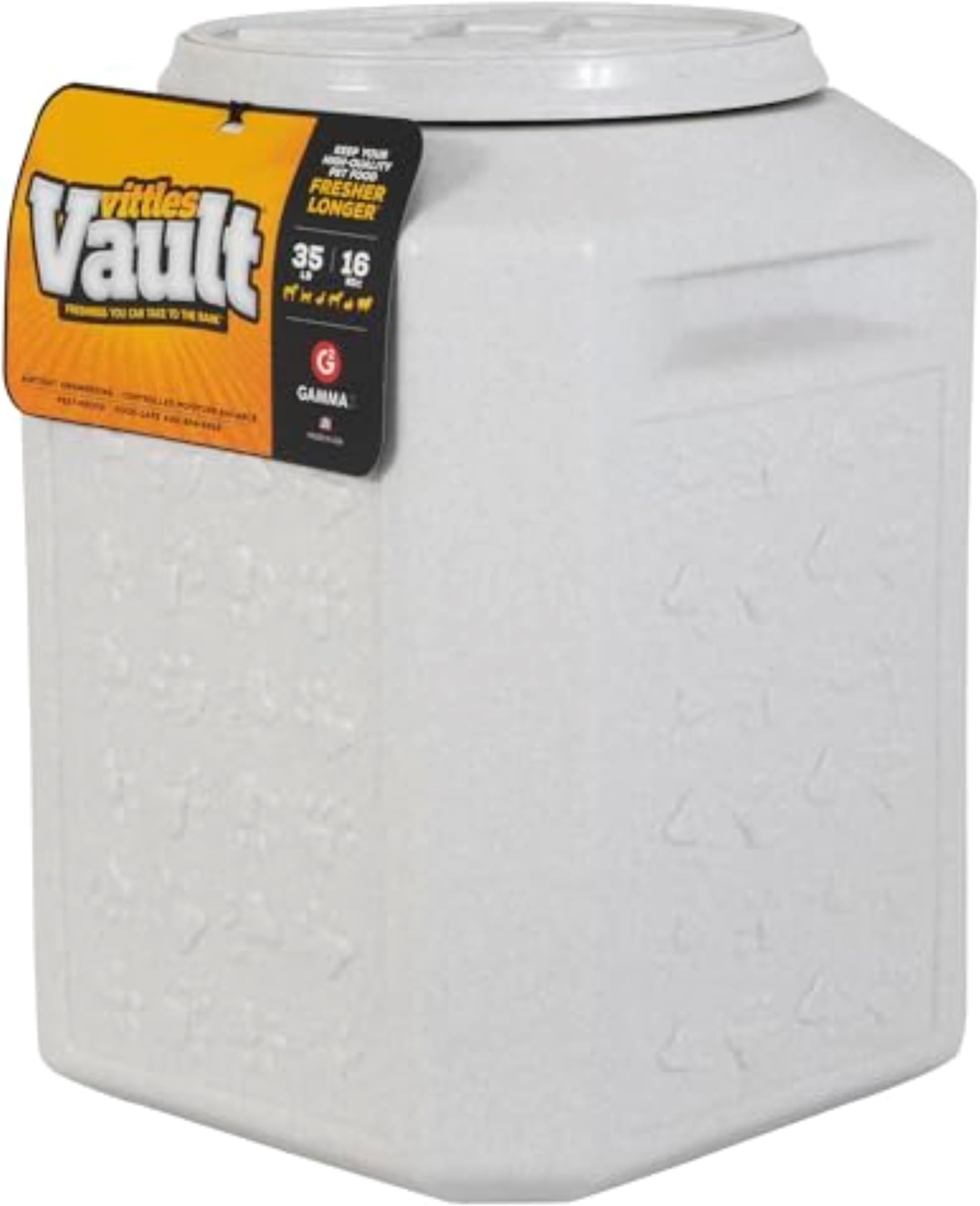 Gamma2 Vittles Vault Airtight Dog Food Storage Container - Fits up to 35 Pounds of Dry Pet Food - Perfect for Cat and Puppy Kibble - BPA-Free Plastic - Made in the USA - 12" L x 16.75" H