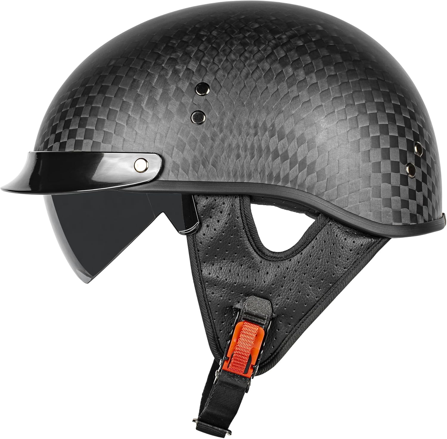 Carbon Fiber Motorcycle Half Helmet for Adults Men