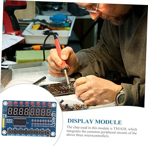 Miniatura 4 de Microcontrolador Tm1638 del módulo de 8 llaves del tubo de Digitaces 8 pedazos compatibles 4