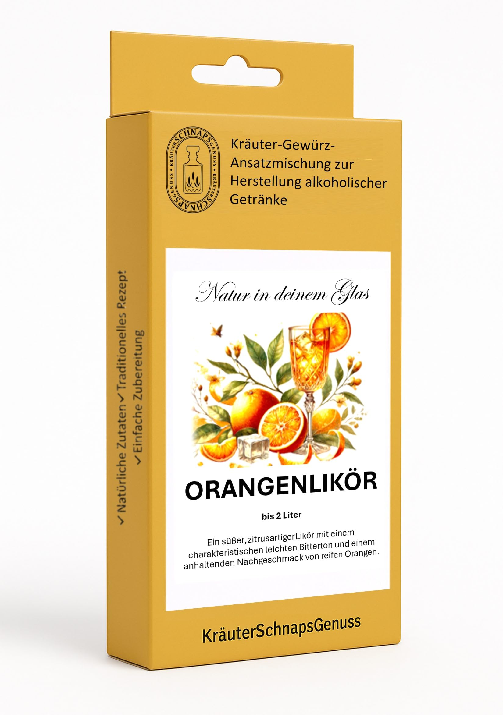Kräuter-Likör Ansatzmischung zum Selber machen | Set zum Selber machen | KräuterSchnapsGenuss Ansatzmischungen zur Herstellung von Spirituosen für jeden Geschmack (Orangenlikör)