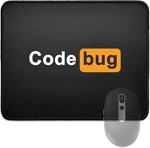 Miniatura 1 de Divertida alfombrilla de mouse, negra con base de goma antideslizante, alfombrilla de mouse pequeña para programadores de computadora de trabajo,