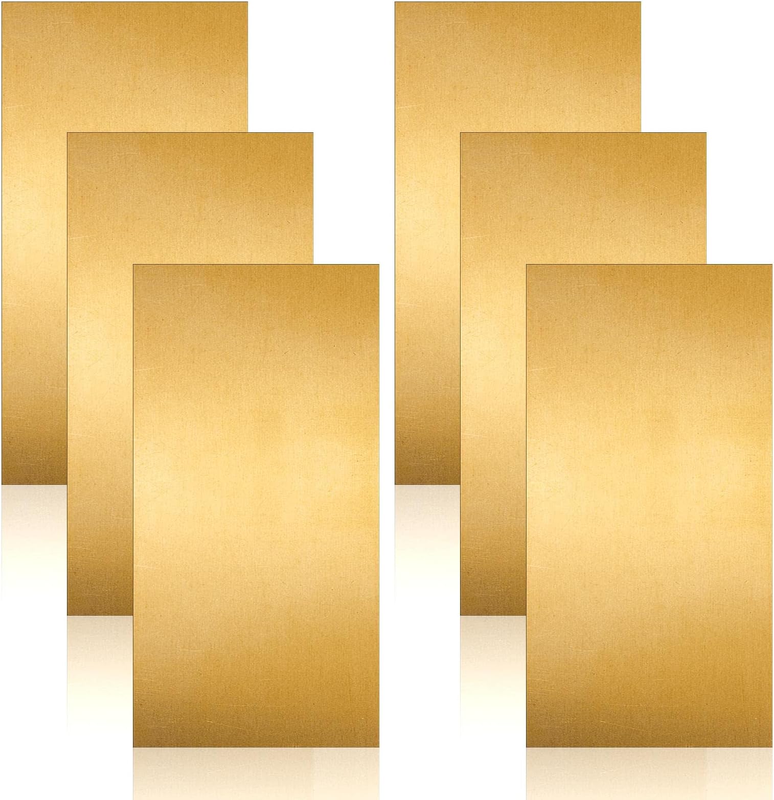 Amylove Brass Strip, Brass Sheet Brass Shim Stock Assortment Metal Shims, 6'' Length, 0.002'', 0.004'', 0.006'', 0.008'', 0.012'' and 0.016'' Thickness (6 Pieces, 6 x 3 Inch)
