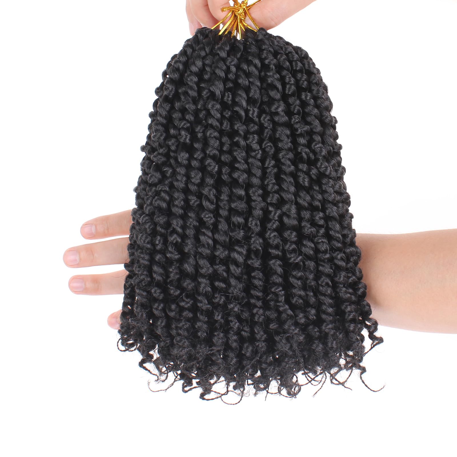 Leeven 8 Inch Pre Twisted Passion Twist Crochet Hair Natural 8 Packs Pre-looped Water Wave Braiding Hair Ombre Brown Crochet Braiding Extensions 1B3027# - Image 2