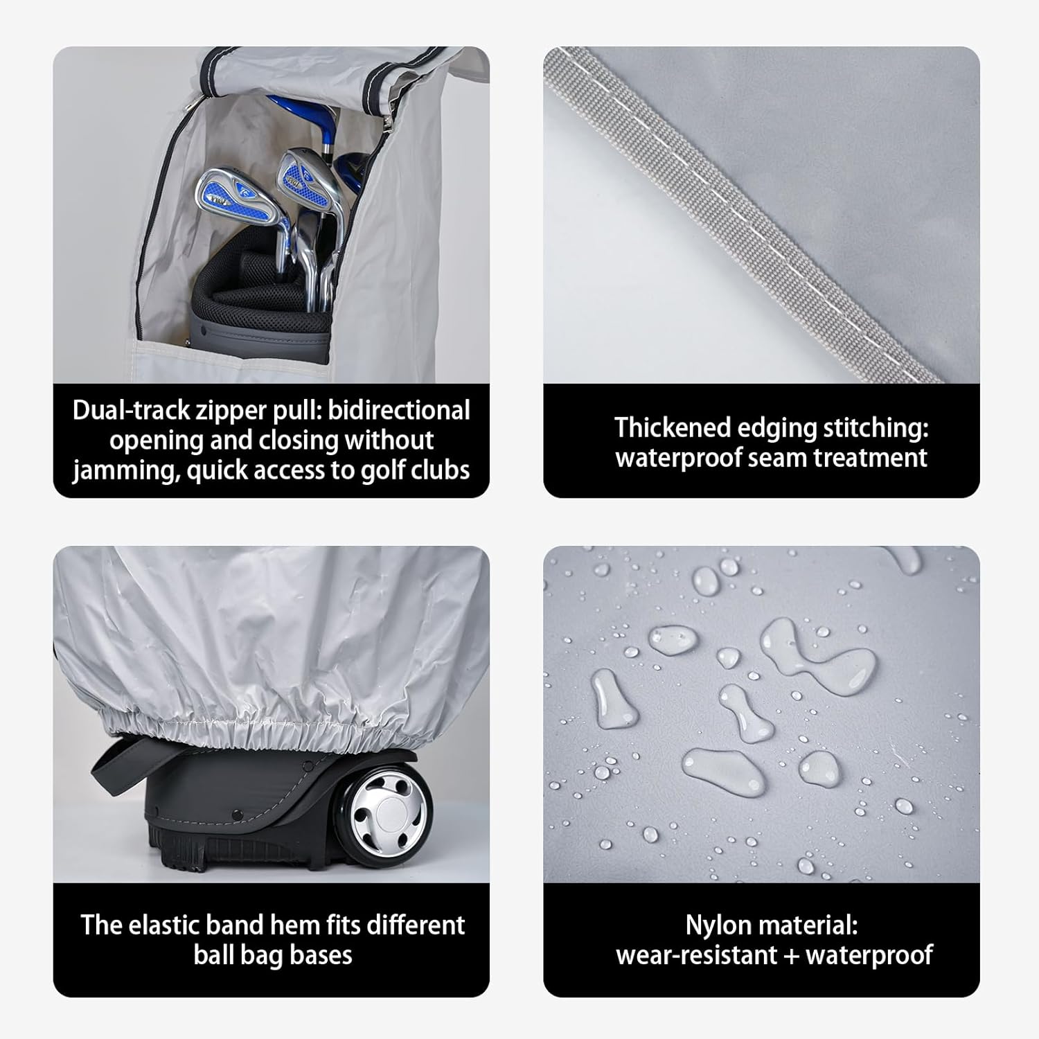 Golf Bag Rain Cover,Durable Dustproof, Travel Waterproof Gear,Golf Bag Rain Hood 50.4" (H) x 8.5" (W) x 23.2" (L)