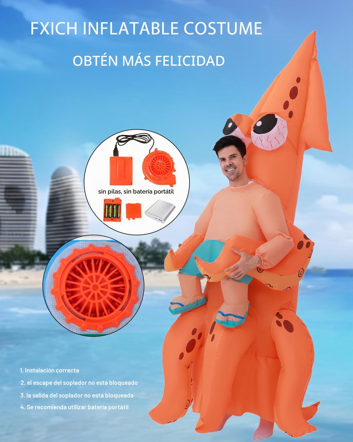 FXICH Disfraz hinchable para adultos, disfraz hinchable para mujeres y hombres, disfraz hinchable de pulpo para todo el cuerpo, disfraz divertido y fantástico de pulpo para Halloween