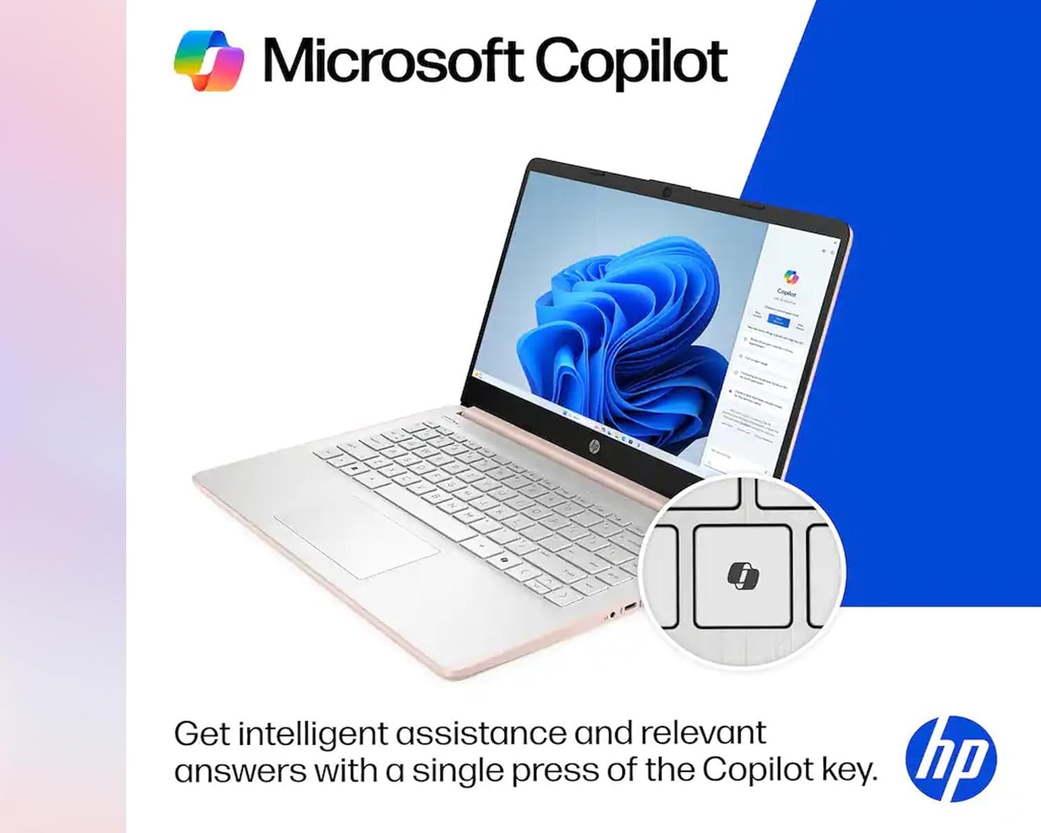 HP Windows 11 Laptop 14 inch HD Screen with Microsoft Office and 1TB Cloud Storage (1-Year)| 4GB RAM| 64GB eMMC| Intel 2-Core CPU| Wi-Fi| Ultra Light| Copilot Ready| Webcam| Rose Gold| RK Bundle